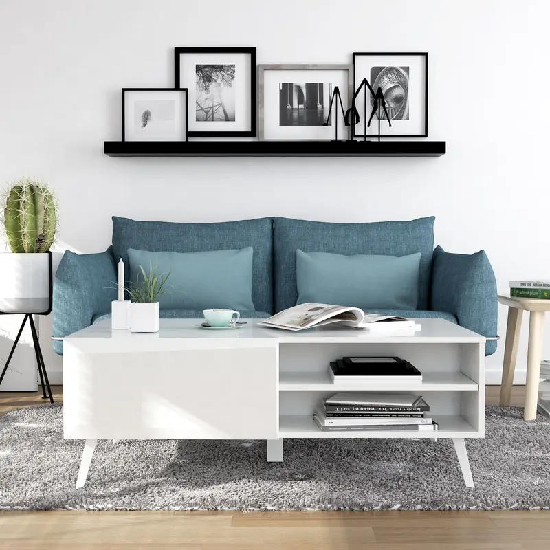 Altus 43" Coffee Table Gloss White By Anderson Teak
