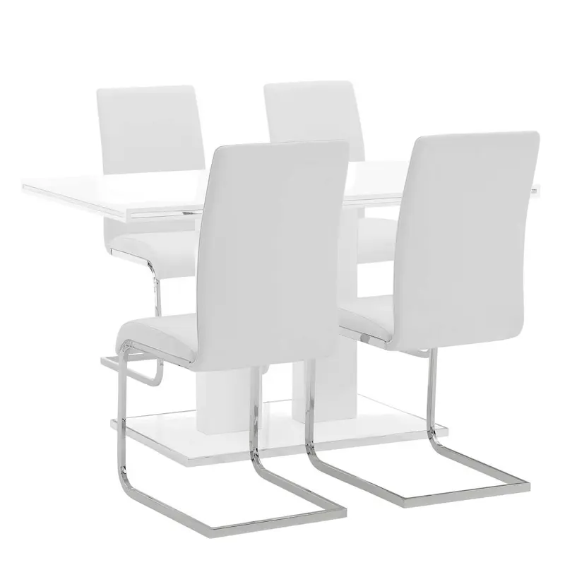 Amanda 5 Piece White Rectangular Dining Set By Armen Living