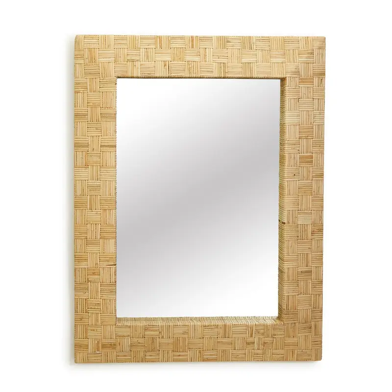 Amanyara Hand Woven Rectangle Rattan Wall Mirror By Two's Company
