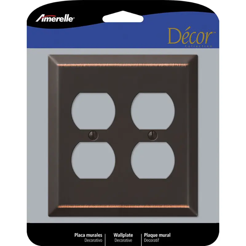 Amerelle Century Aged Bronze 2 gang Stamped Steel Duplex Wall Plate 1 pk - Deal of The Week