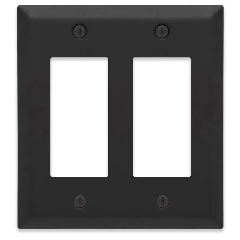 Amerelle Century Matte Black 2 gang Steel Wall Plate 1 pk