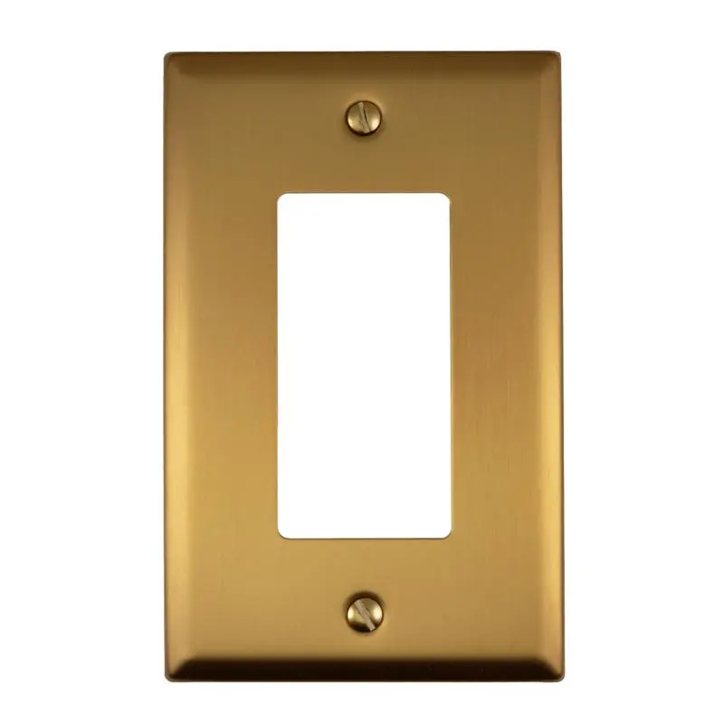 Amerelle Oxford Brushed Gold 1 gang Stamped Steel Decorator Wall Plate 1 pk