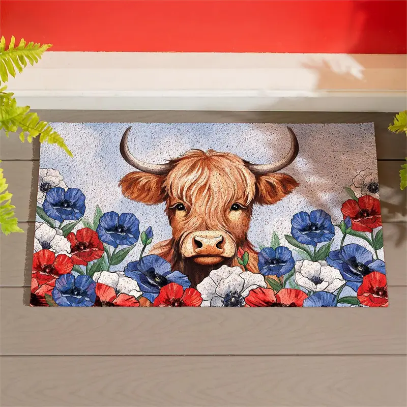 American Classic Highland Cow PVC Trapper Mat, 28"x16"