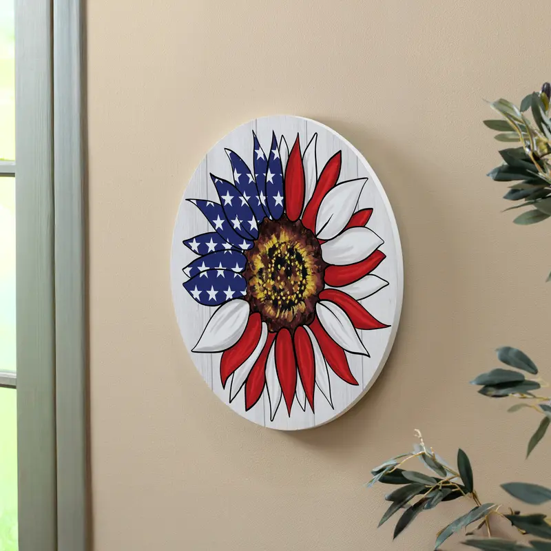American Classic Patriotic Sunflower, 18" Door Decor