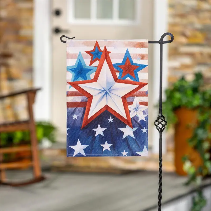 American Classic Stars & Stripes Burlap Garden Flag