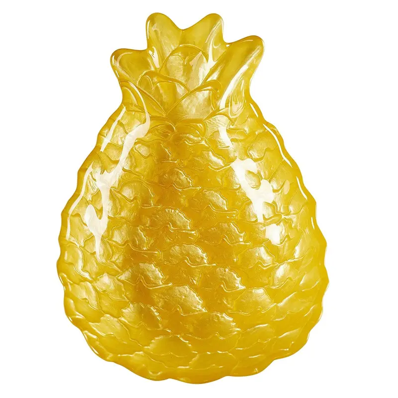 Amici Home Maui Pineapple Plate Sunshine Yellow