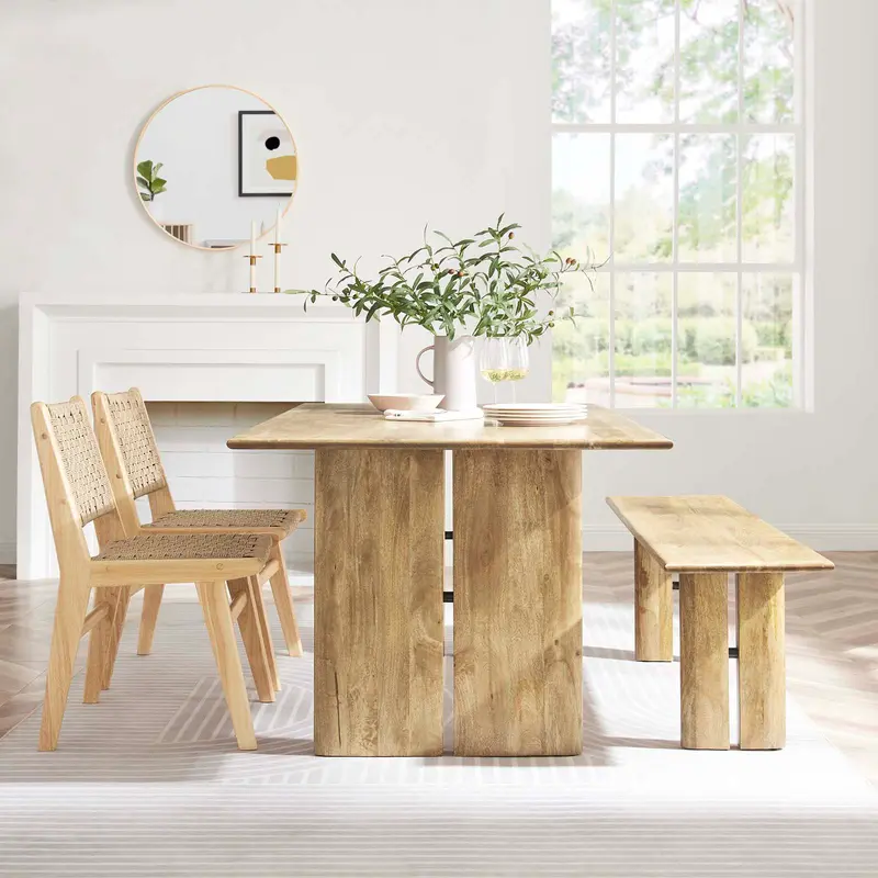 Amistad 72" Wood Dining Table and Bench Set By Modway - EEI-6559