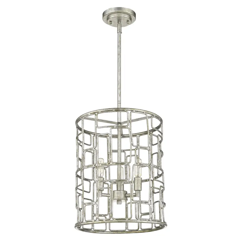 Amoret 3-Light Antique Silver Convertible Pendant By Homeroots