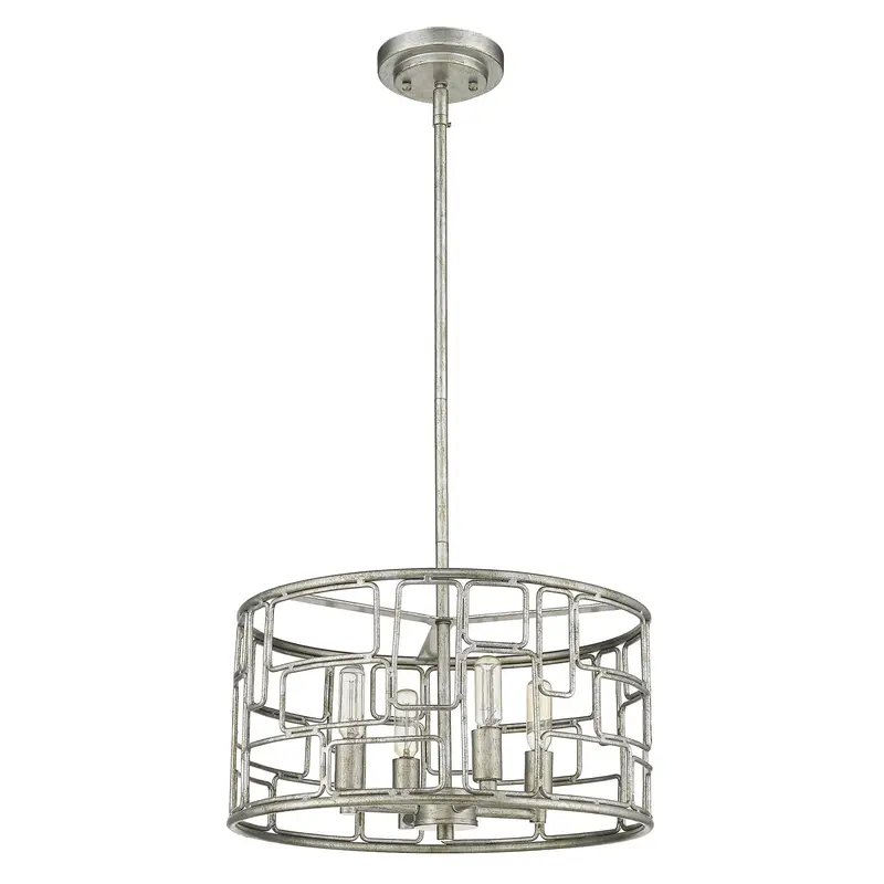 Amoret 4-Light Antique Silver Convertible Pendant By Homeroots