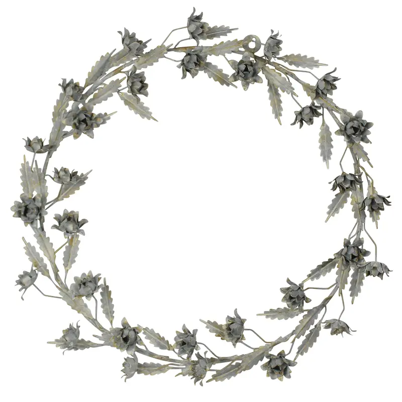 Anabelle Floral Wreath, Metal By HomArt