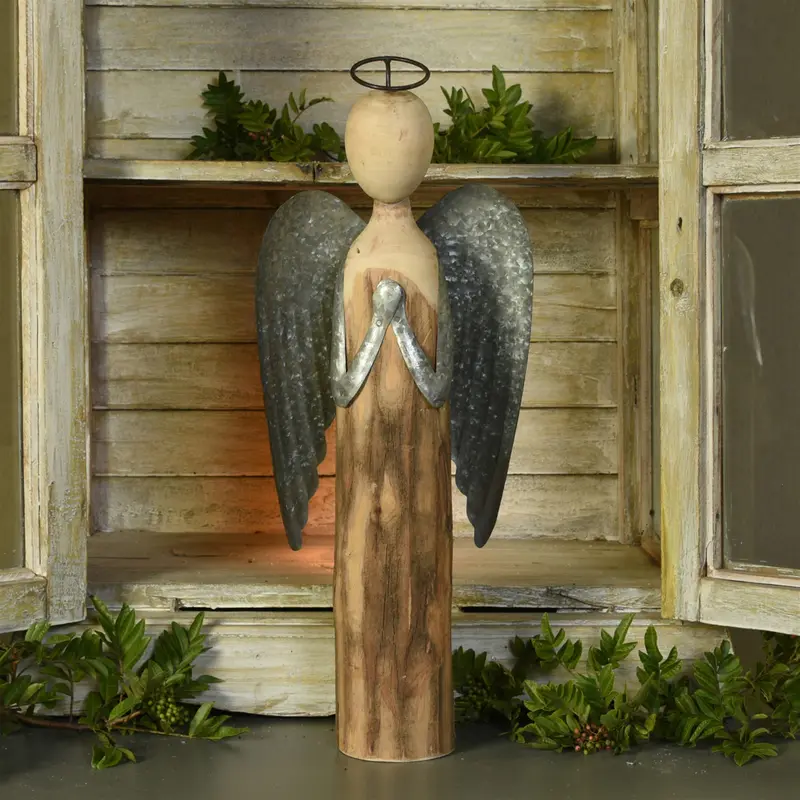 Angel at Prayer, Wood & Metal - Large By HomArt