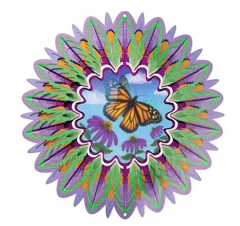 Animated Butterfly Large 12" Wind Spinner