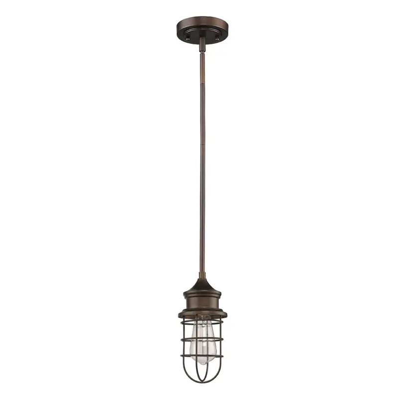 Antique Bronze Cage Pendant Hanging Light By Homeroots