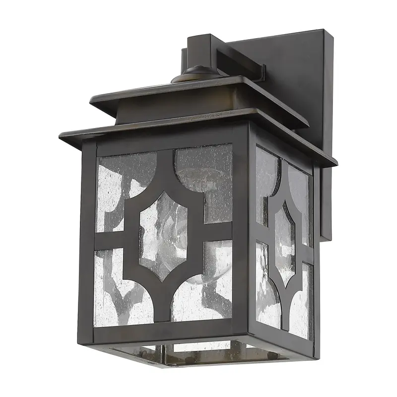 Antique Bronze Outdoor Lantern Wall Light By Homeroots