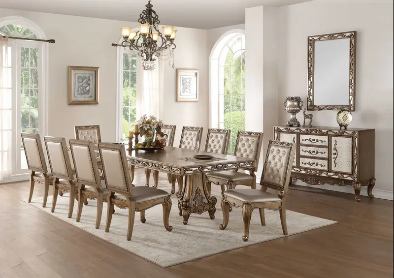 Antique Gold Dining Table By Homeroots