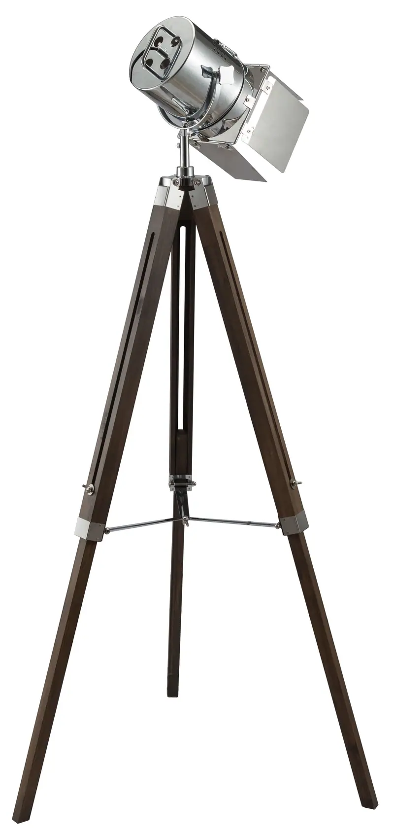 Antique Oak Chrome Metal Wood Floor Lamp By Homeroots