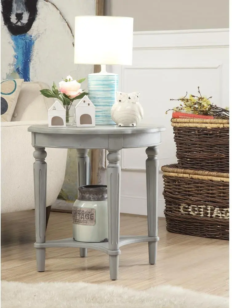 Antique Slate Solid Wood End Table By Homeroots