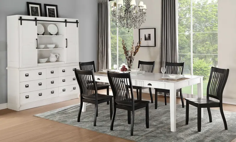 Antique White Poplar Dining Table By Homeroots