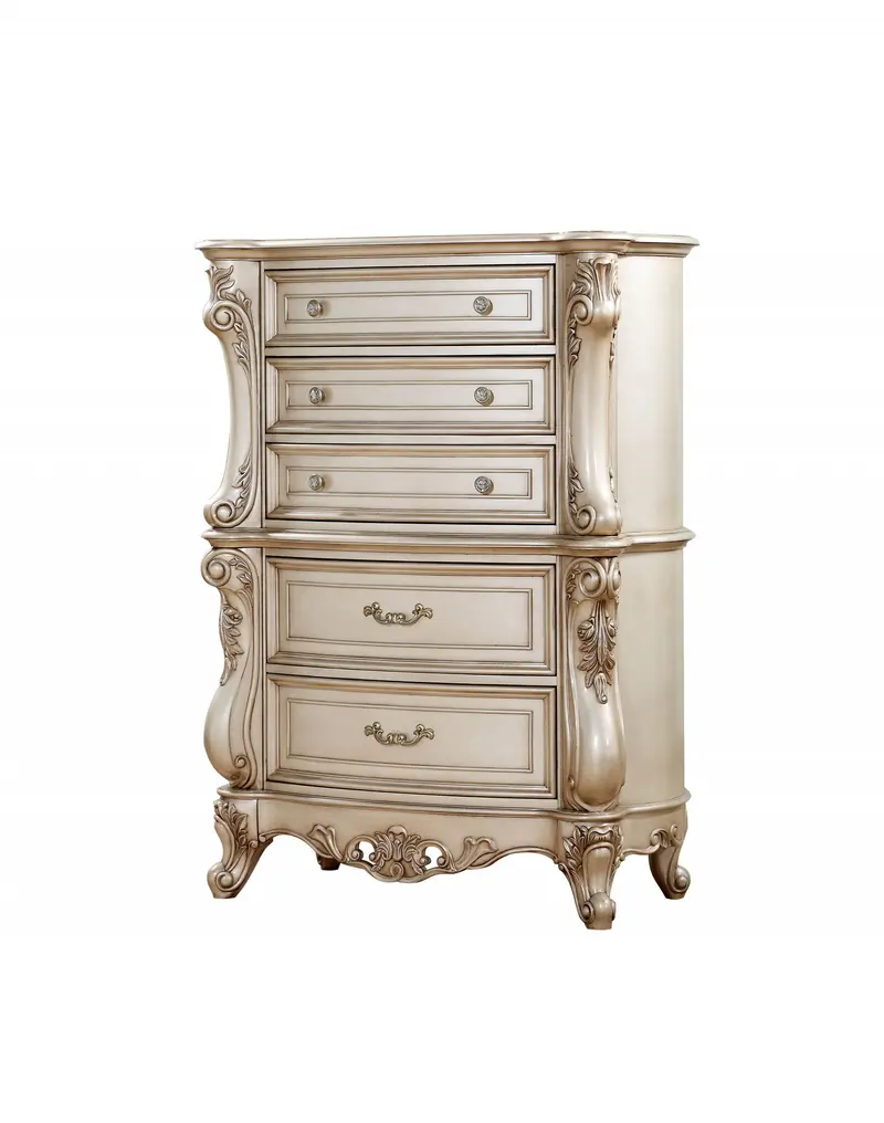 Antique White Wood Chest By Homeroots - 347177