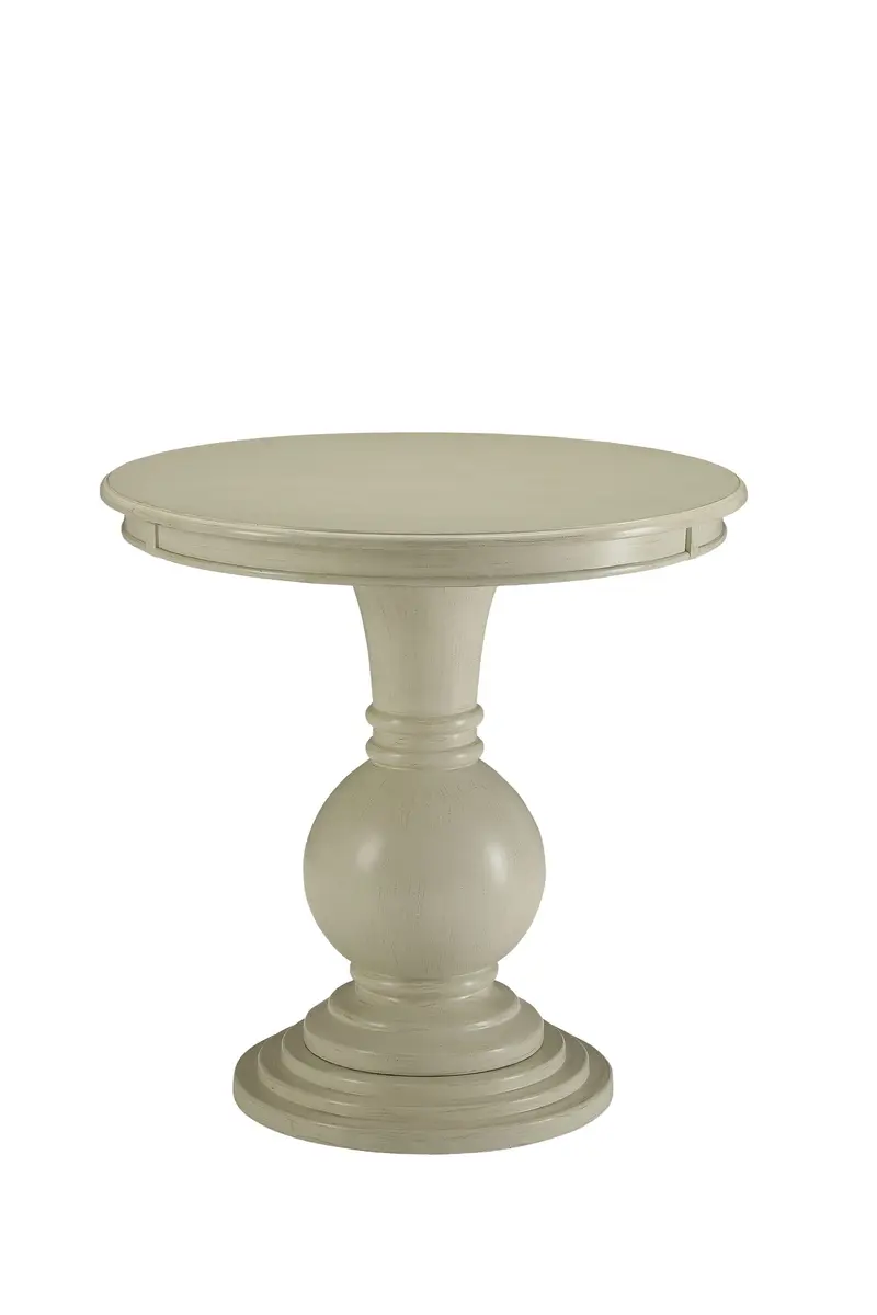 Antique White Wood Veneer Side Table By Homeroots
