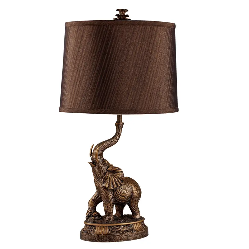 Antiqued Bronze Textured Elephant Table Lamp By Homeroots