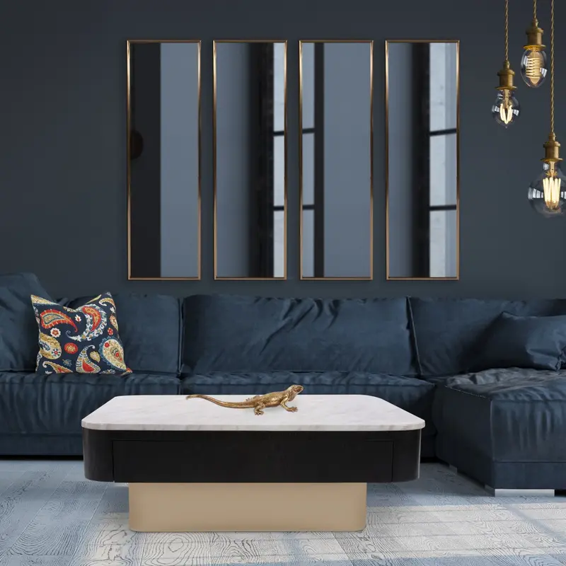 Antiqued Brushed Brass Rectangular Full Length Wall Mirror By Homeroots