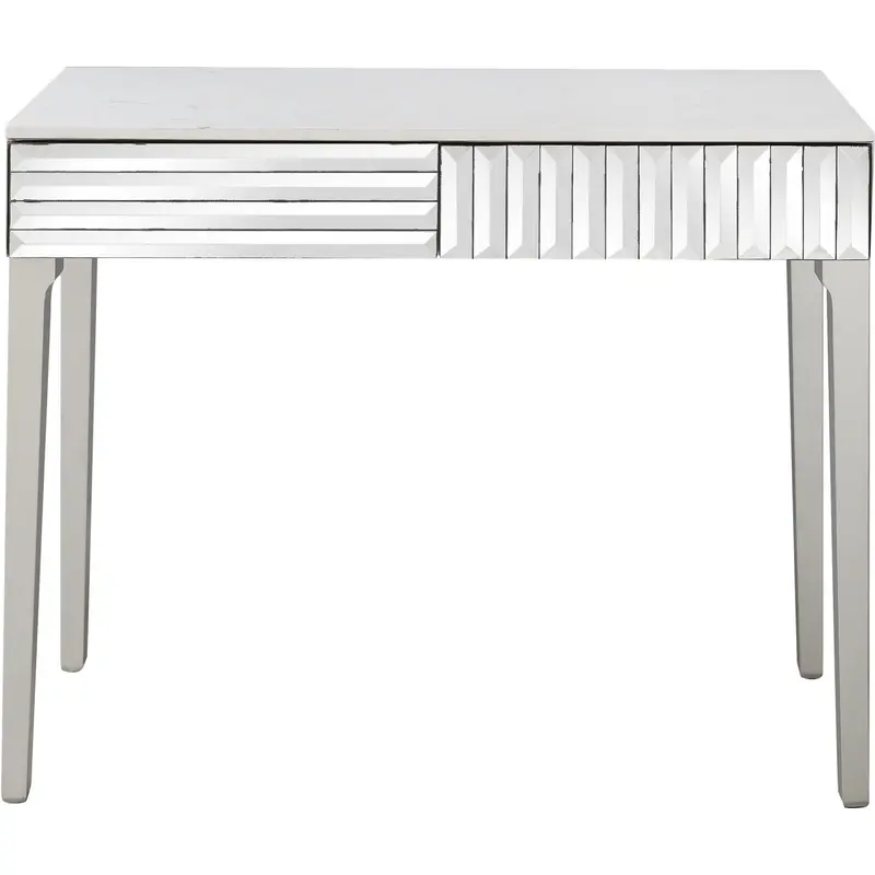 Antiqued Silver Finish Mirror Console Table By Homeroots