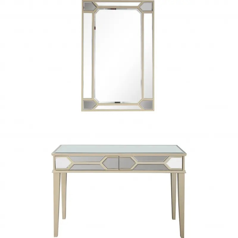 Antiqued Silver Mirror and Console Table By Homeroots