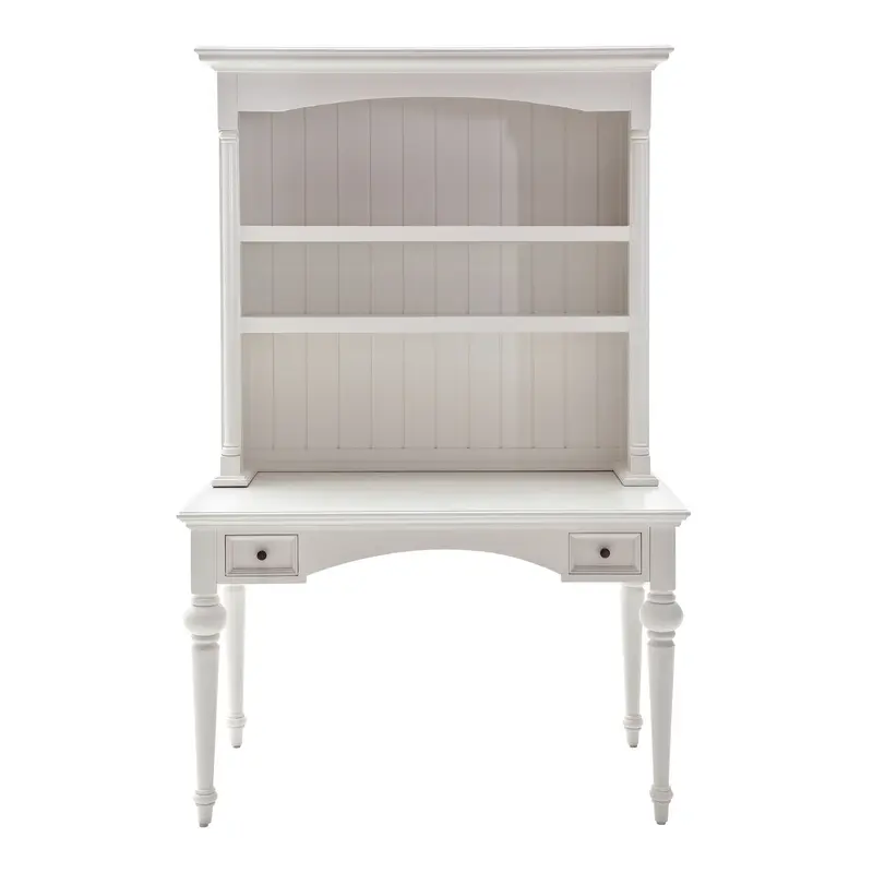 Antiqued White Provencial Writing or Computer Desk with Hutch By Homeroots
