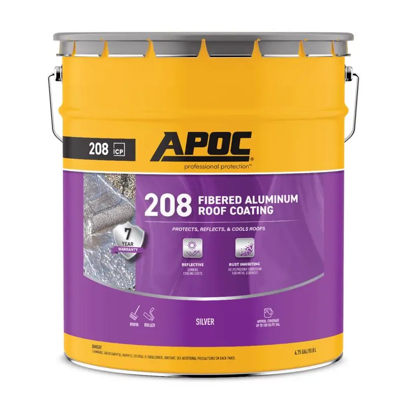 APOC High-Gloss Silver Fibered Aluminum Roof Coating 5 gal - Open Box