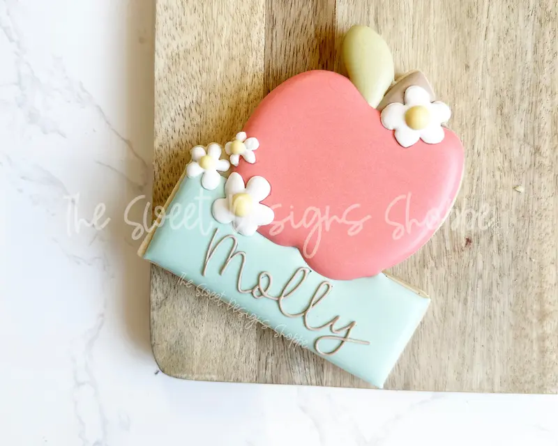 Apple Plaque With Flowers - Cookie Cutter