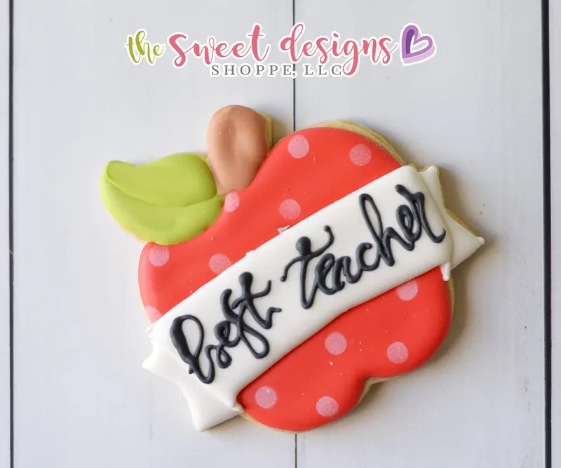Apple with Ribbon V2 - Cookie Cutter