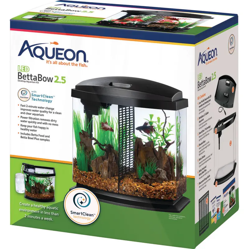 Aqueon Betta Bow SmartClean Kit Black 2.5 Gal