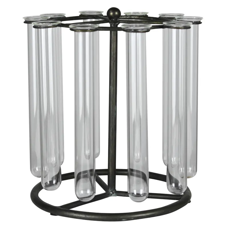 Archer Tube Floral Display, Glass & Metal By HomArt
