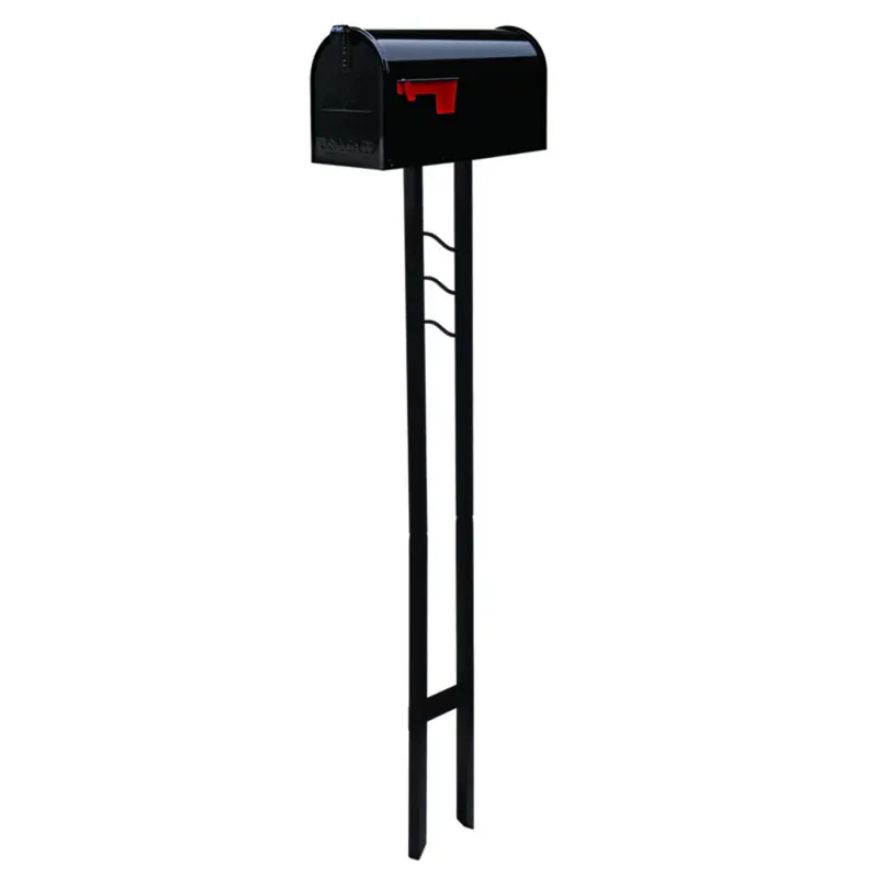Architectural Mailboxes Mailbox-To-Go Classic Galvanized Steel Post Mount Black Mailbox - Open Box