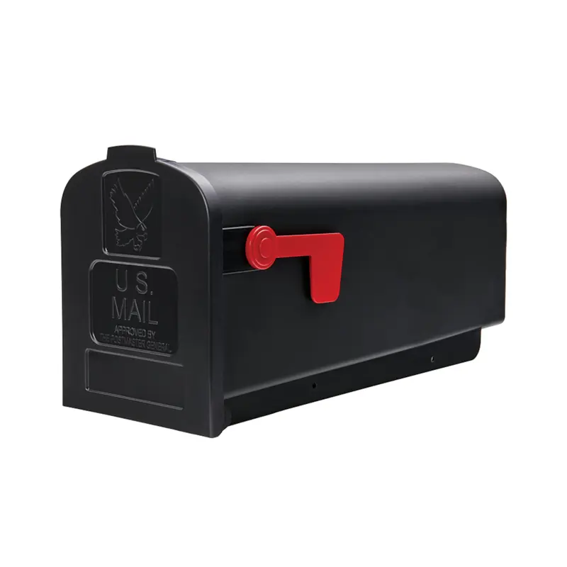 Architectural Mailboxes Parsons Classic Plastic Post Mount Black Mailbox - Open Box