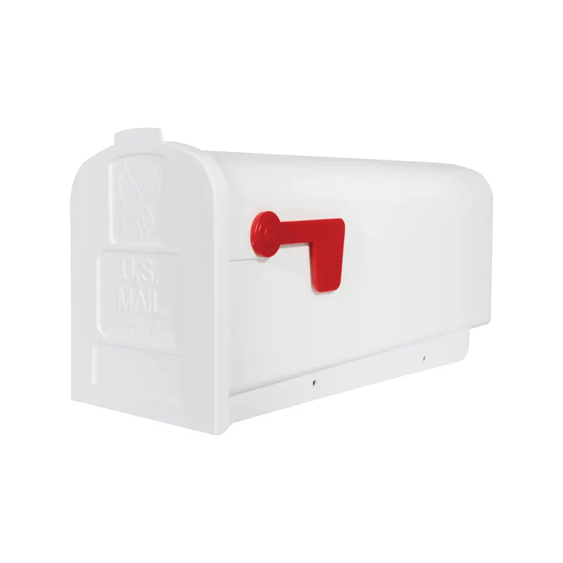 Architectural Mailboxes Parsons Classic Plastic Post Mount White Mailbox - Open Box