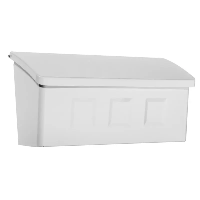Architectural Mailboxes Wayland Contemporary Galvanized Steel Wall Mount White Mailbox - Open Box
