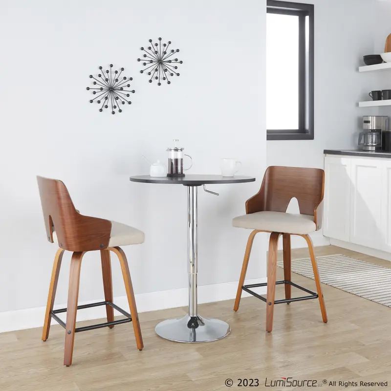 Ariana 24" Fixed-Height Counter Stool - Set of 2 By LumiSource - B24-ARIA-GRTZX2 WLWLBG2