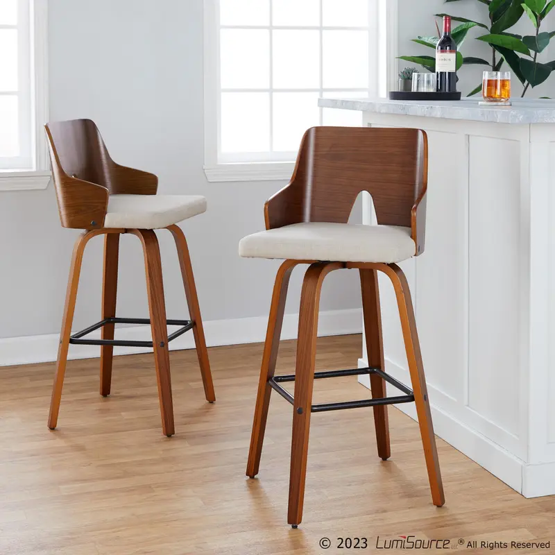 Ariana 30" Fixed-Height Barstool - Set of 2 By LumiSource - B30-ARIA-GRTZX2 WLWLBG2