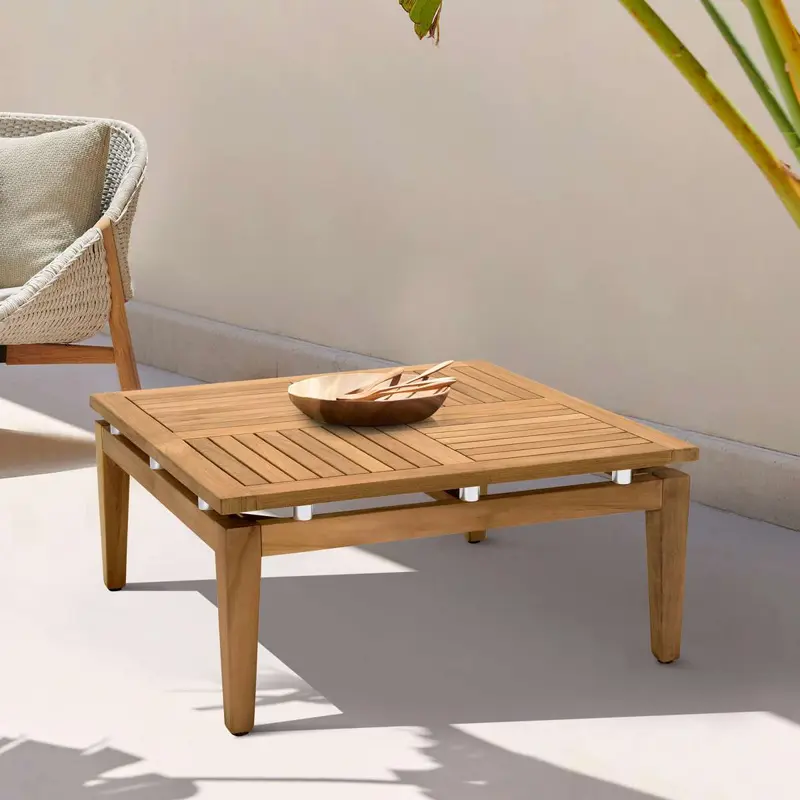 Arno Outdoor Square Teak Wood Coffee Table By Armen Living