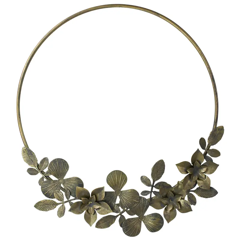 Astoria Floral Wreath, Metal Set Of 2 By HomArt