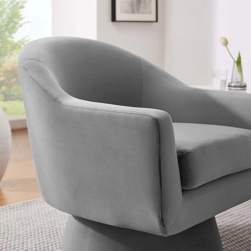 Astral Performance Velvet Fabric and Wood Swivel Chair By Modway - EEI-6360