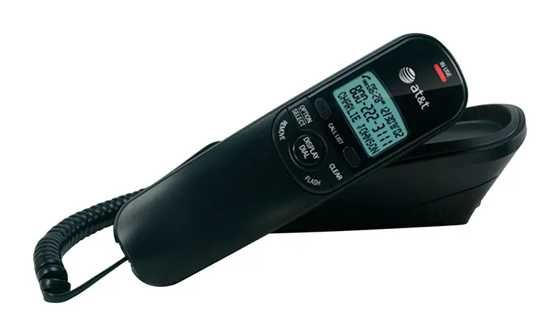 AT&T 1 Handle Analog Telephone Black - Open Box