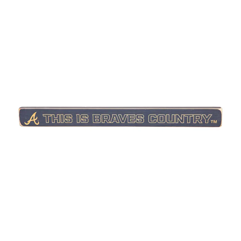 Atlanta Braves Engraved Wood Sign, 1.5" x 18"