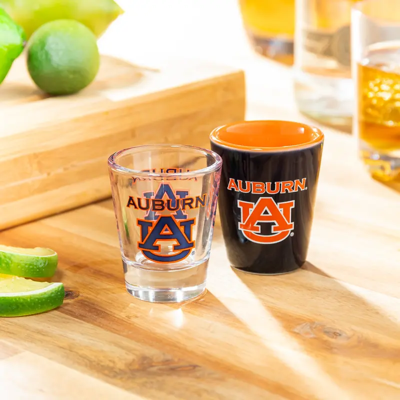 Auburn University 4-Piece Ceramic and Glass 2oz. Cup Set