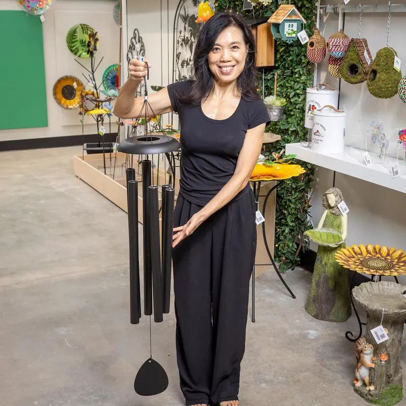 Avria Hand Tuned Black Wind Chime, 48"
