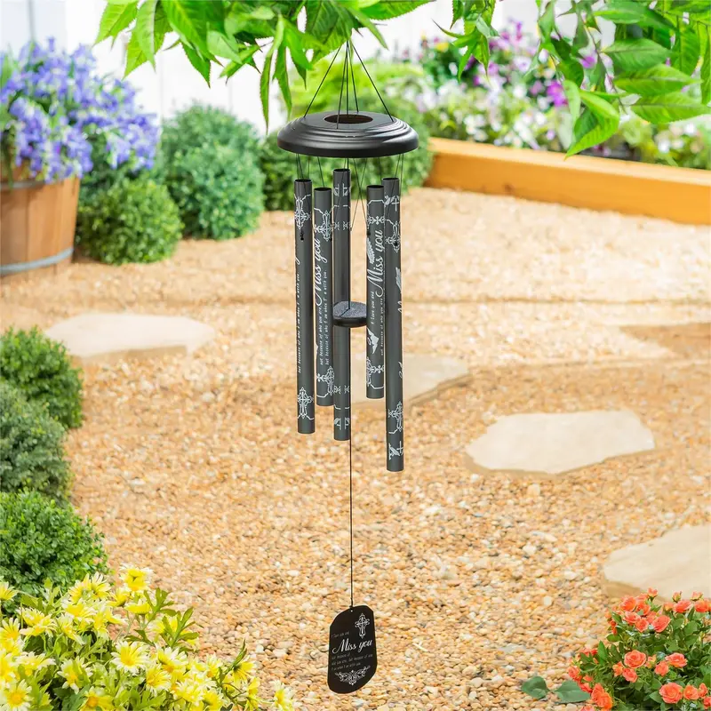 Avria Hand-Tuned Wind Chime, Metal, "Miss You", 42"