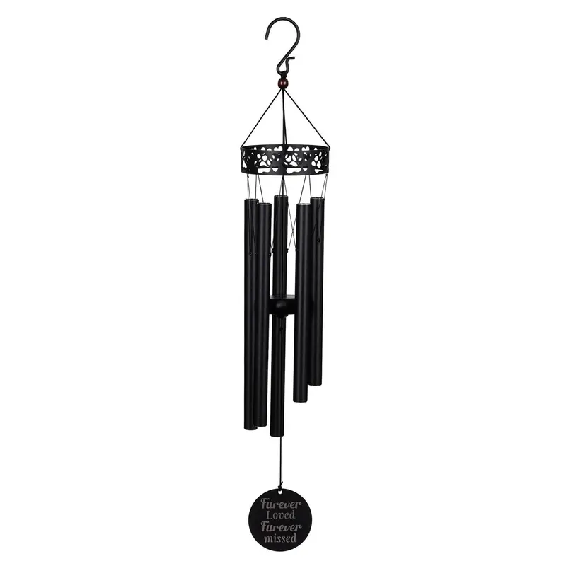 Avria Metal Hand-Tuned Wind Chime, "Furever Loved, Furever Missed" Pet Memorial, 27"