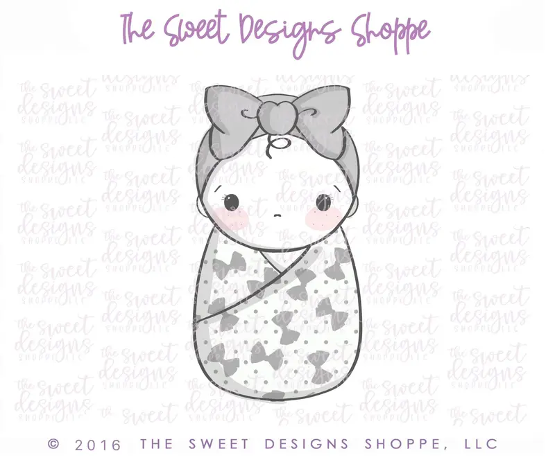 Baby Girl Swaddle with Bow - Cookie Cutter